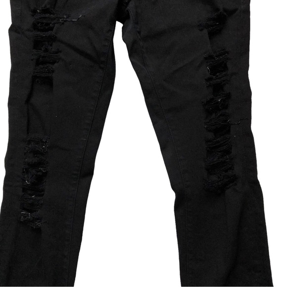 Frame Le Skinny de Jeanne Size 27 Distressed Black with Holes Film Noir - Picture 6 of 16